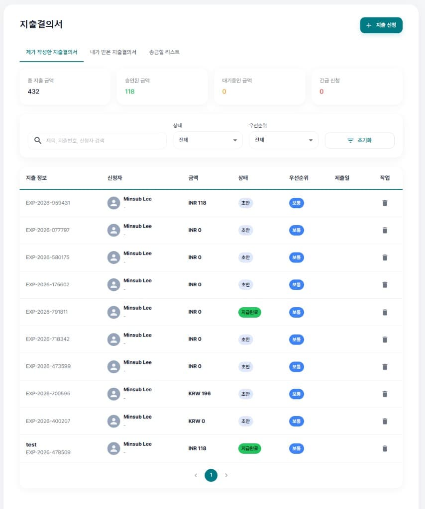 MVS expense resolution screen with summary cards, tabs and expense list