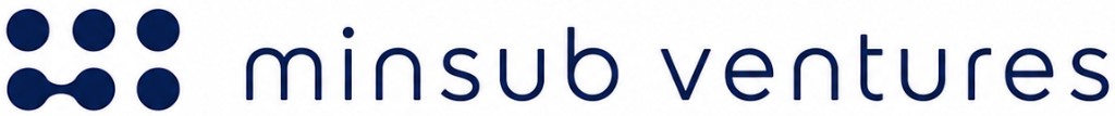 Minsub Ventures horizontal logo with bottom-linked dots in navy
